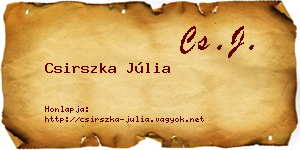 Csirszka Júlia névjegykártya