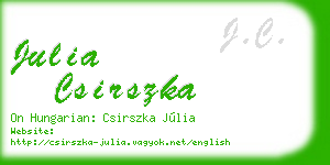julia csirszka business card