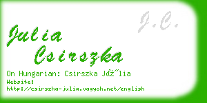 julia csirszka business card